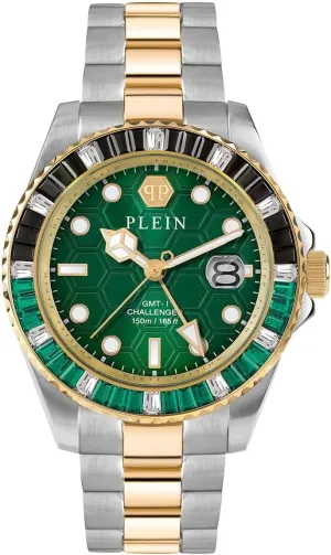 Philipp Plein GMT-I Challenger Baguettes Unisex Analogue Quartz Watch Stainless Steel