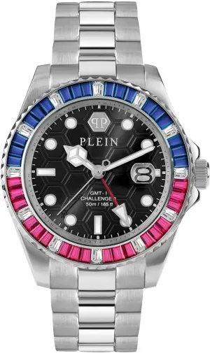 Philipp Plein GMT-I Challenger Baguettes Unisex Analogue Quartz Watch Stainless Steel