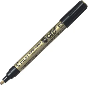 Pilot Super Colour Medium Marker Bullet 4.5 mm Tip - Gold, Box of 12