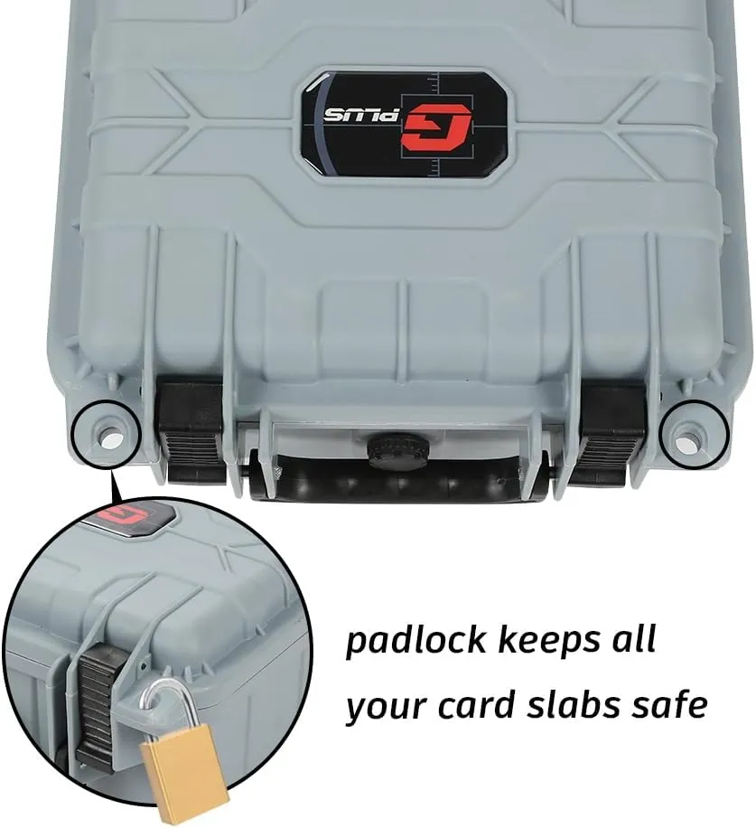 PIT66 Graded Card Storage Box, Compatible with BGS PSA SGC FGS Graded Sports Trading Cards, Deep Travel Size Waterproof Case Slab Holder & Protector, Grey