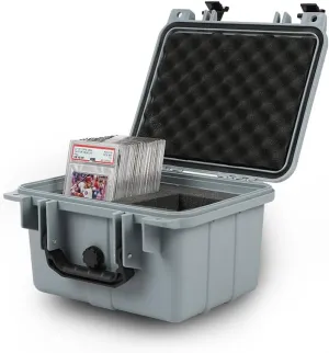 PIT66 Graded Card Storage Box, Compatible with BGS PSA SGC FGS Graded Sports Trading Cards, Deep Travel Size Waterproof Case Slab Holder & Protector, Grey