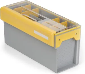 Plano EDGE Premium Spinnerbait Tackle Utility Box, Clear and Yellow, Rust-Resistant Storage, Waterproof Tackle Tray Organizer for Buzz Baits, Swimbaits, and Crankbaits