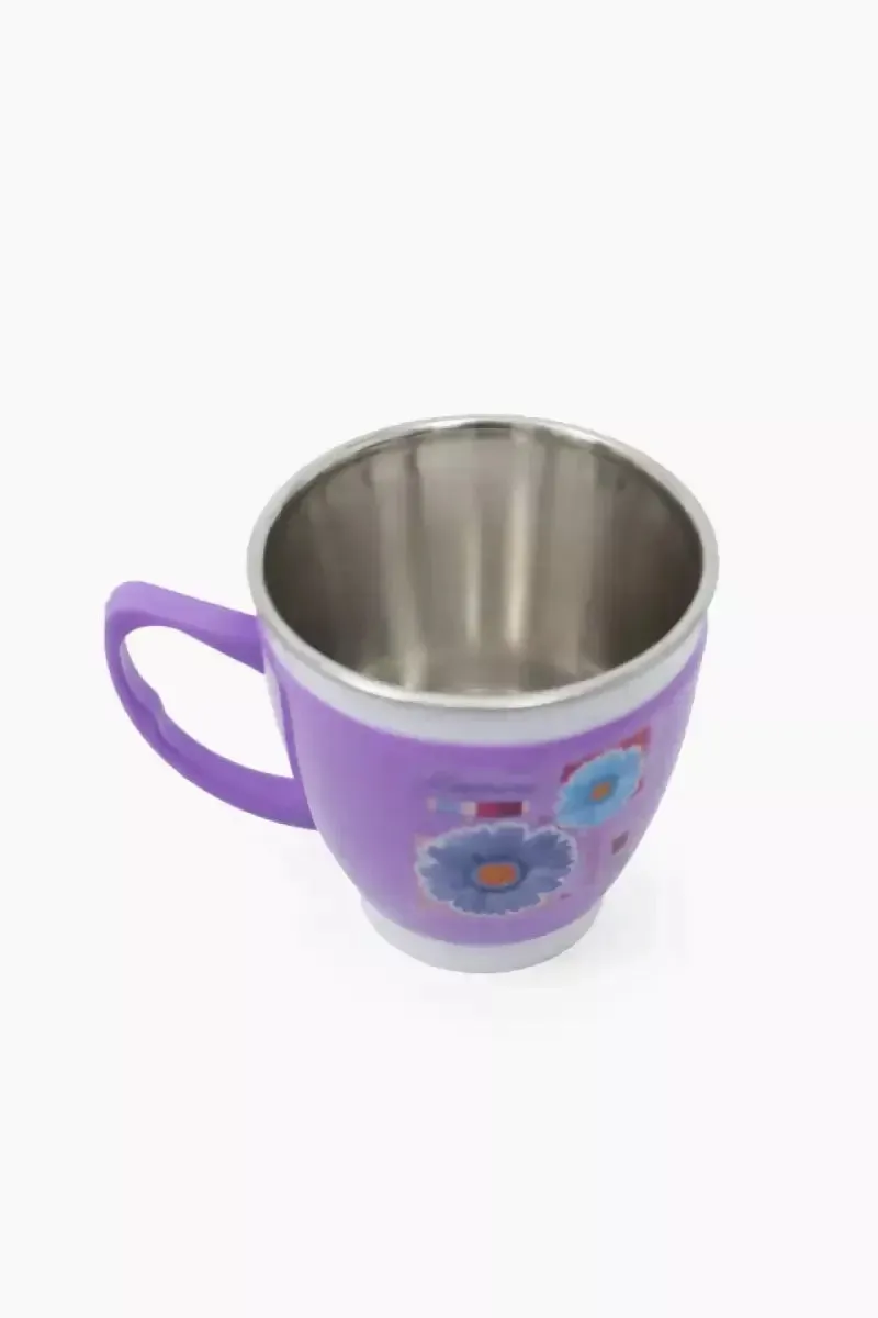 Plastic & Stainless Steel Cup, Set of 3 - 90ml (each)