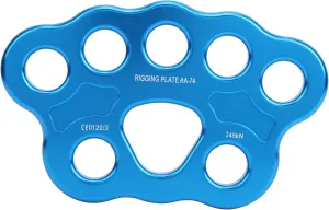 plplaaoo 45KN 8 Hole Rigging Plate Multi Anchor Split Divide Connector High Strength Forged Aluminum Magnesium Alloy for Rock Climbing Outdoor Activities