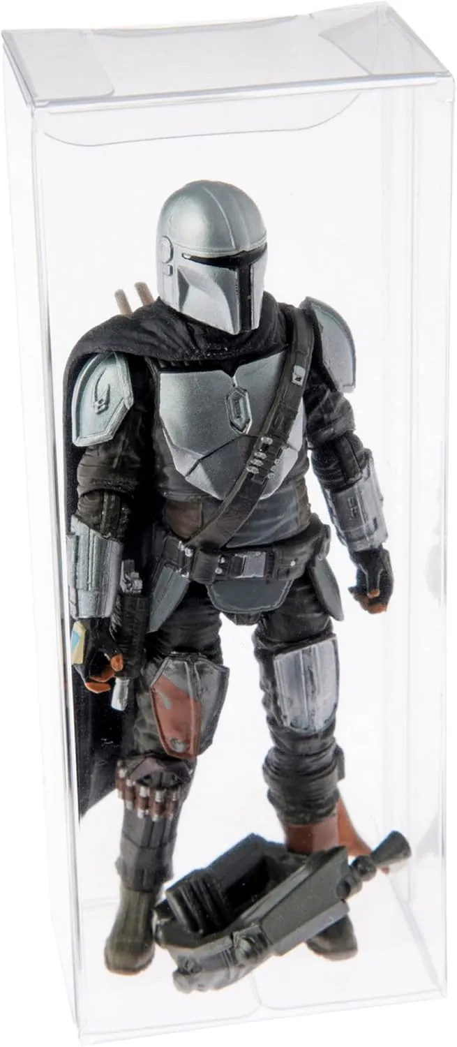 Plymor Clear Folding Action Figure Storage / Display Protector Box, 1.75" W x 1.25" D x 4.5" H, fits 3.75" Figures, 50-Pack