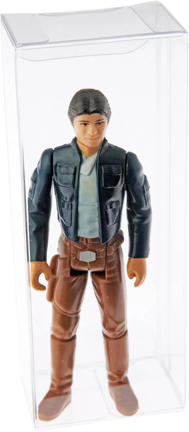 Plymor Clear Folding Action Figure Storage / Display Protector Box, 1.75" W x 1.25" D x 4.5" H, fits 3.75" Figures, 50-Pack