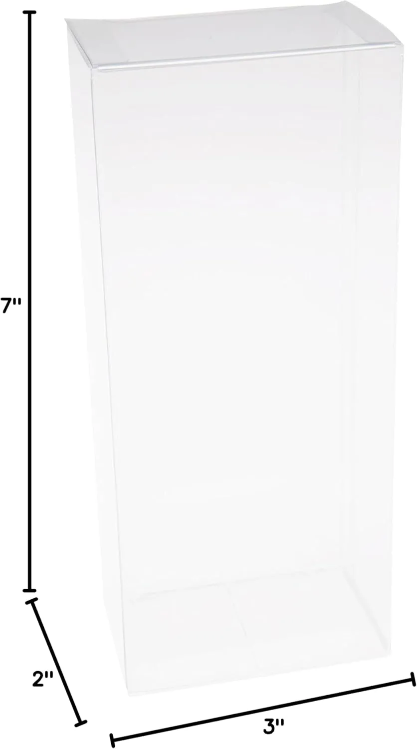 Plymor Clear Folding Action Figure Storage / Display Protector Box, 3" W x 2" D x 7" H, fits 6" Figures, 10-Pack