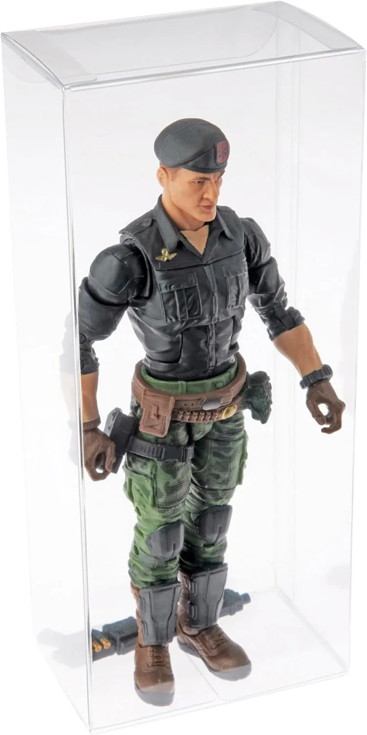 Plymor Clear Folding Action Figure Storage / Display Protector Box, 3" W x 2" D x 7" H, fits 6" Figures, 10-Pack
