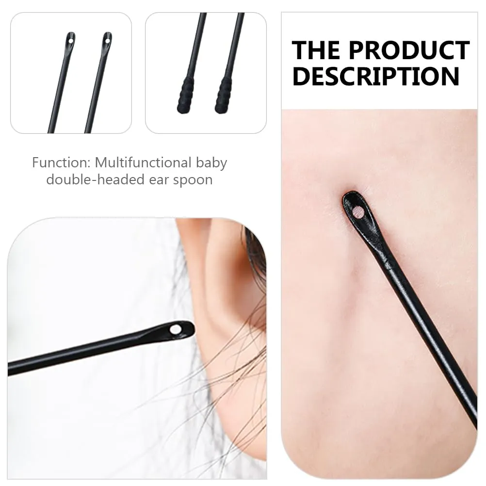 POPETPOP 300 Pcs Double Head Ear Spoon Cotton Swab Ear Suction Tool Ear Ear Wax Pick Organic Ear Swab Cotton Tips Ear Wax Remover Ear Sticks Long Swab Stick Baby Multifunction Abs