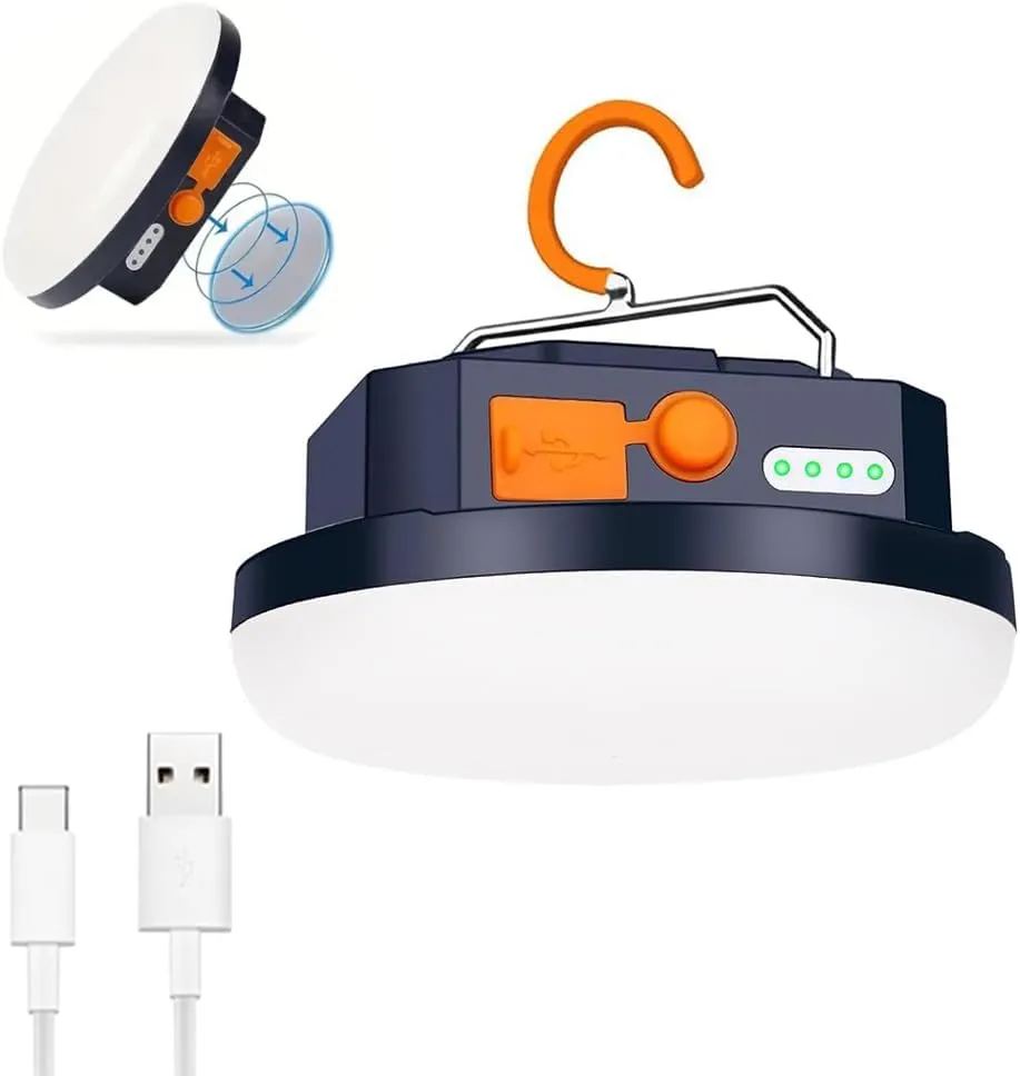Portable Camping Lights, Camping Lantern Rechargeable, 9900mAh Power Bank LED Tent Light, 2000 Lumen Outdoor Work Light with Magnet for Emergency, Power Cuts, Fishing, Hiking and More