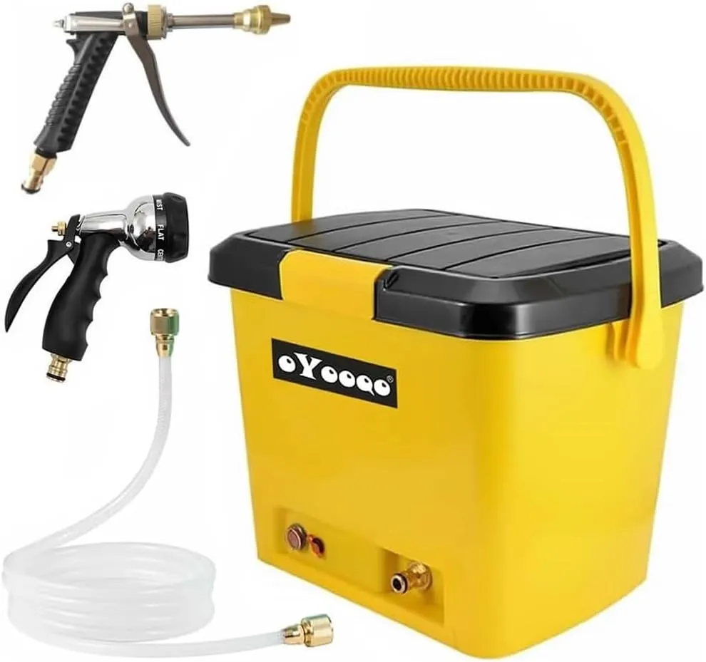 Portable Camping Shower - Cordless for Van Life, Overland & Beach | Outdoor Shower Kit for Camping, Hiking, RV & Emergencies |High Pressure Car Wash, Dog Bath & Garden Spray, 5-Gal, Durable