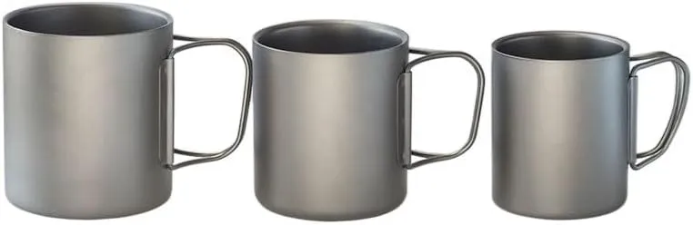 POVCZWXSS 1PC Outdoor Pure Titanium Folding Water Cup Lightweight Portable Mug(350ml B)
