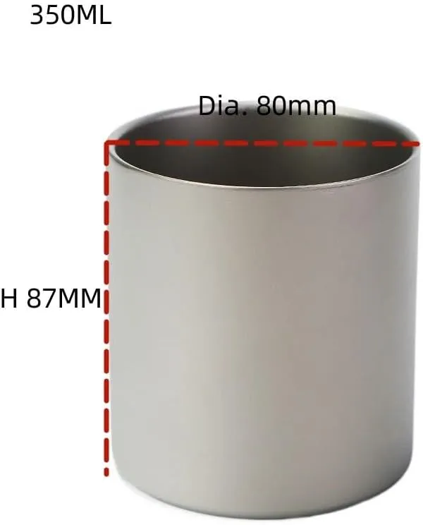POVCZWXSS 1PC Outdoor Pure Titanium Water Cup Lightweight Portable Mug(350ml A)