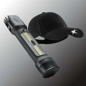 POWER Bundle POWERCAP 3.0 LED Lighted Hat   FLATEYE Flashlight Lantern FRL-2100