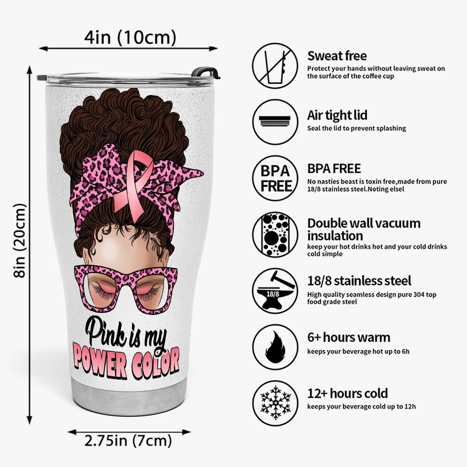 Power color 30oz Curved Glitter Tumbler