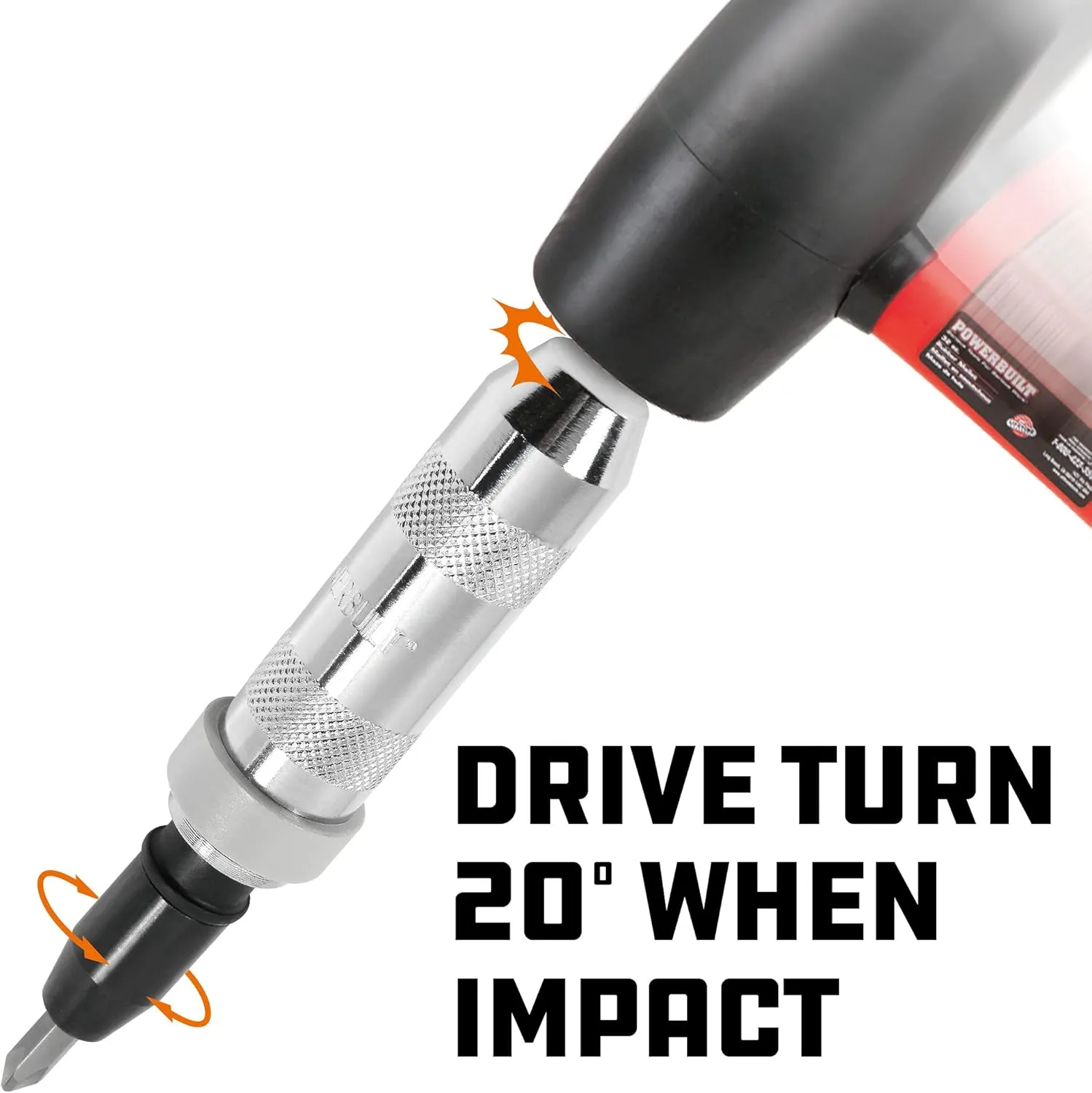 Powerbuilt 1/2 Inch Drive Impact Driver Set Extractor Tool, Slotted or Phillips Screwdriver Bits, Remove Rusted, Damaged Screws - 648002, Large