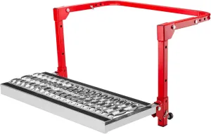 Powerbuilt Tire Step for Truck, SUV, Semi, Heavy Duty 300 lb. Capacity, Non-Slip ‘Cheese Grater’ Steel Surface, Adjusts to Fit Any Diameter Tire Up to 13 in. Wide, Folds Flat for Storage – 647596E