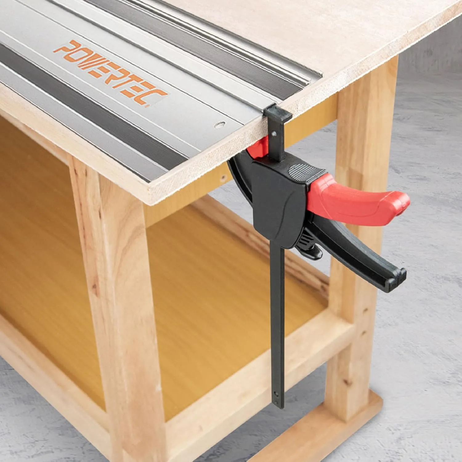 POWERTEC 110" Track Saw Guide Rail Kit for Makita and Festool, Includes 2PK 55" Guide Rails, Protective Guide Rail Bag, 2PK Guide Rail Connectors, and 2PK Track Saw Clamps (71885)