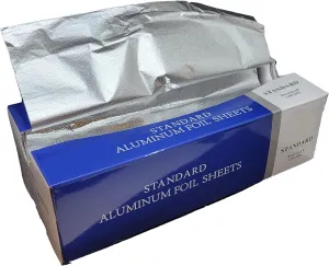 Pre-Cut Aluminum Foil Sheets, Foil Pop Up Sheets, 12x12 Inches, Box of 500 Sheets (1)