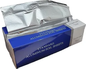 Pre-Cut Aluminum Foil Sheets, Foil Pop Up Sheets, 12x12 Inches, Box of 500 Sheets (6)