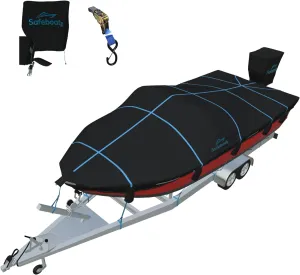 Premium Boat Cover 20–22ft MK2 | 900D Marine-Grade Polyester | 13x Steel Ratchets & 13x Rust-Proof Steel S-Hooks | UV & Waterproof | V-Hull, Pontoon, Bass | 1 1 Yr Warranty