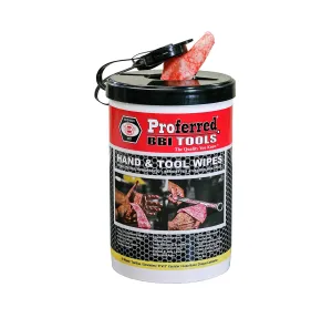 Proferred - T99001 PROFERRED Hand and Tool Wipes, Heavy Duty Tool Cleaning Wipes, Hand Cleaning Wipes, Degreasing, Waterless Hand Cleaner, Dual Surface, Work Surface Wipes,82 Count (Pack of 1)