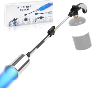 Propane Torch Weed Burner, High Output 1,200,000 BTU Weed Torch Flamethrower,Heavy Duty Blow Torch with Flame Control and 30" Detachable Long Arm For Garden Wood Ice Snow Road Weeding