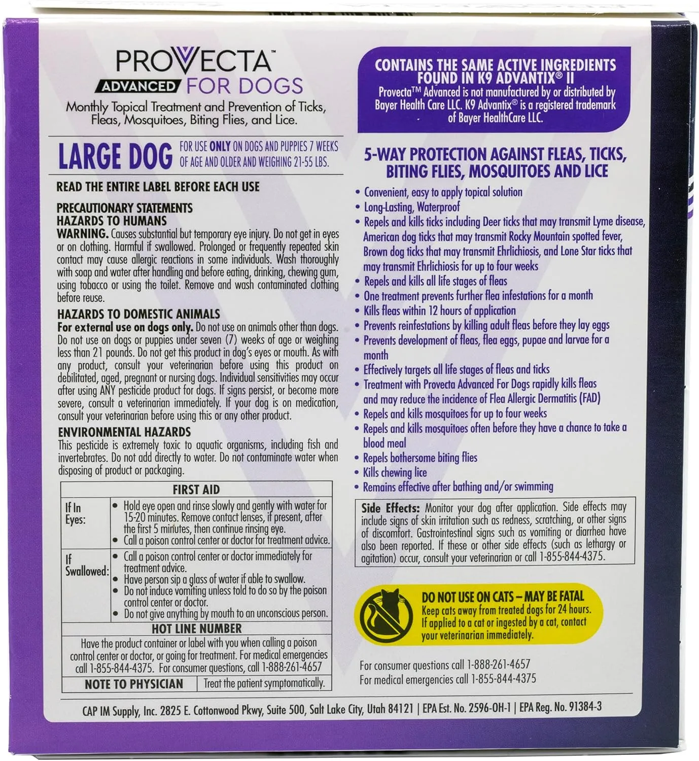 Provecta® Advanced for Dogs (Lg) 21–55 lbs – 4 Mos/Box