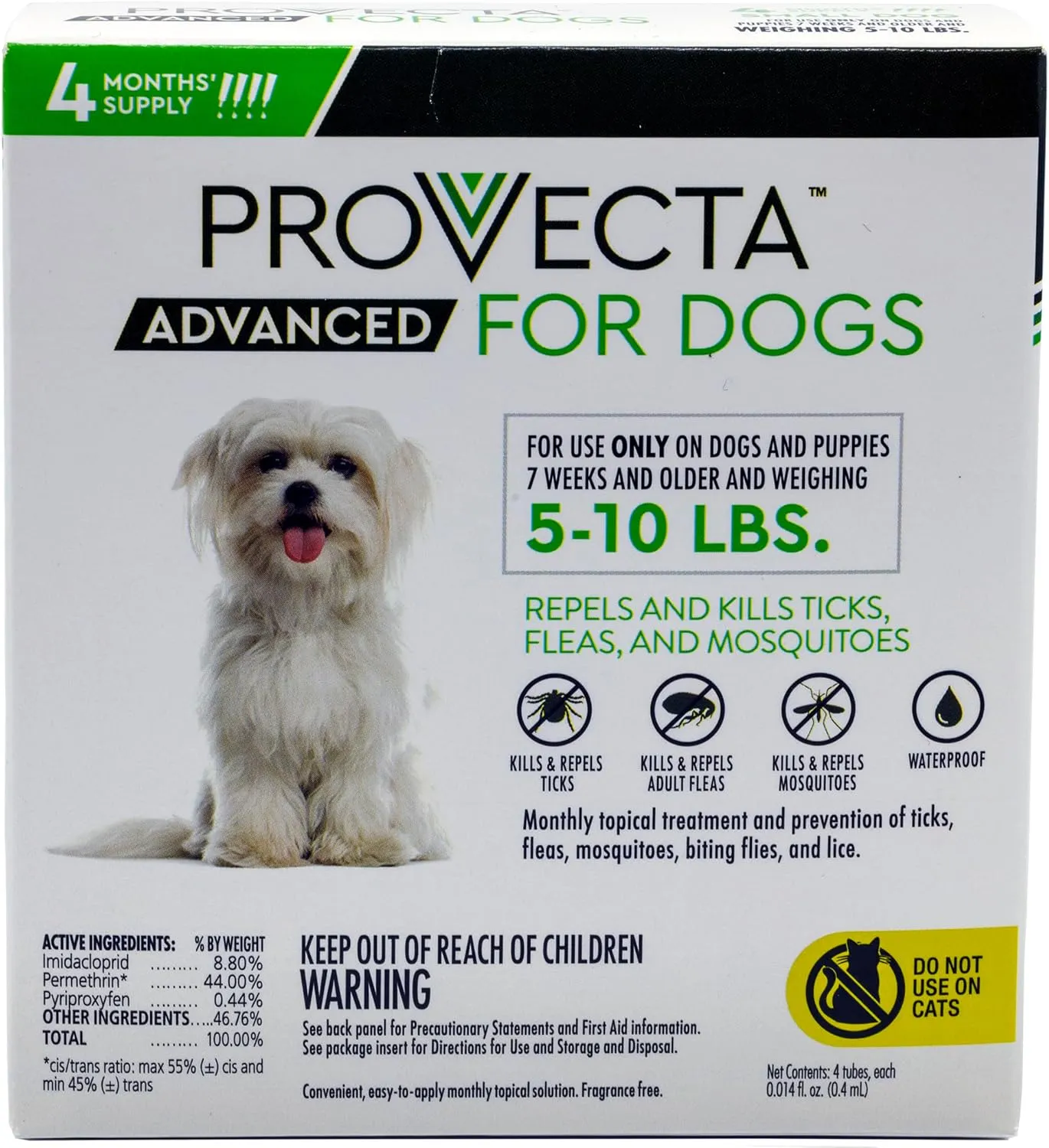 Provecta® Advanced for Dogs (Sm) 5–10 lbs – 4 Mos/Box