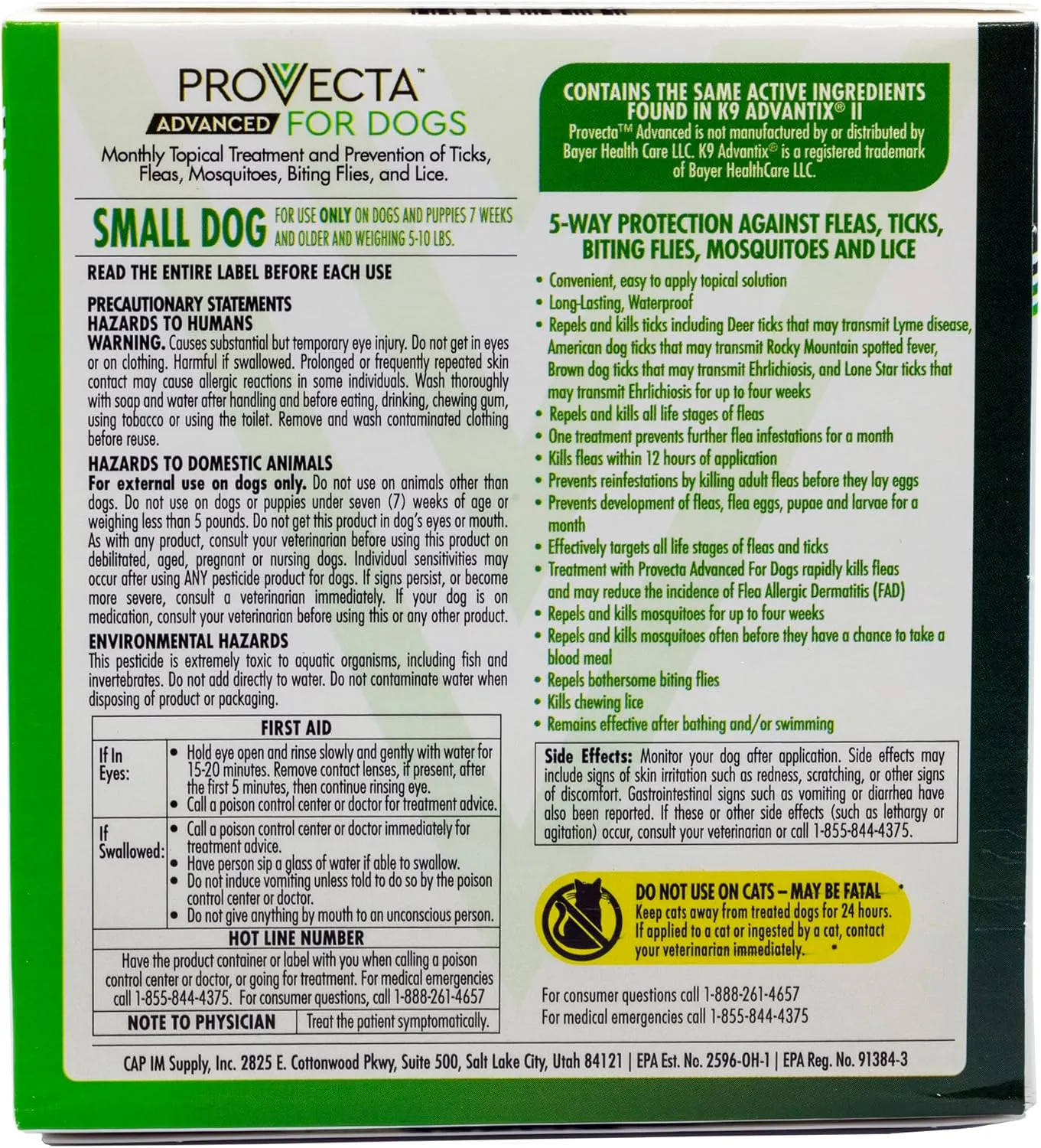 Provecta® Advanced for Dogs (Sm) 5–10 lbs – 4 Mos/Box