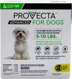 Provecta® Advanced for Dogs (Sm) 5–10 lbs – 4 Mos/Box