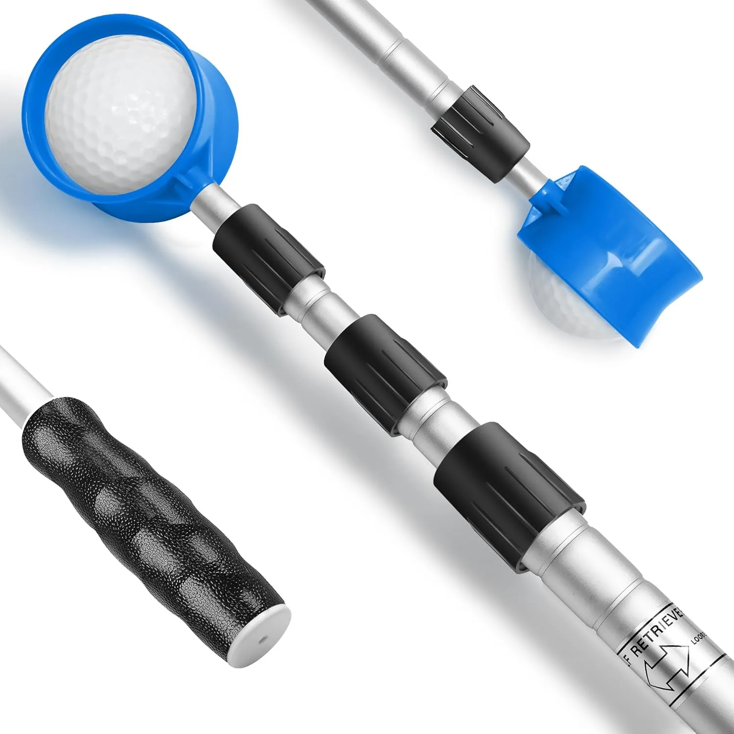 prowithlin Golf Ball Retriever, 6/9/12/15/18ft Aluminum Alloy Golf Balls Retriever Telescopic Golf Accessories Golf Gift for Men