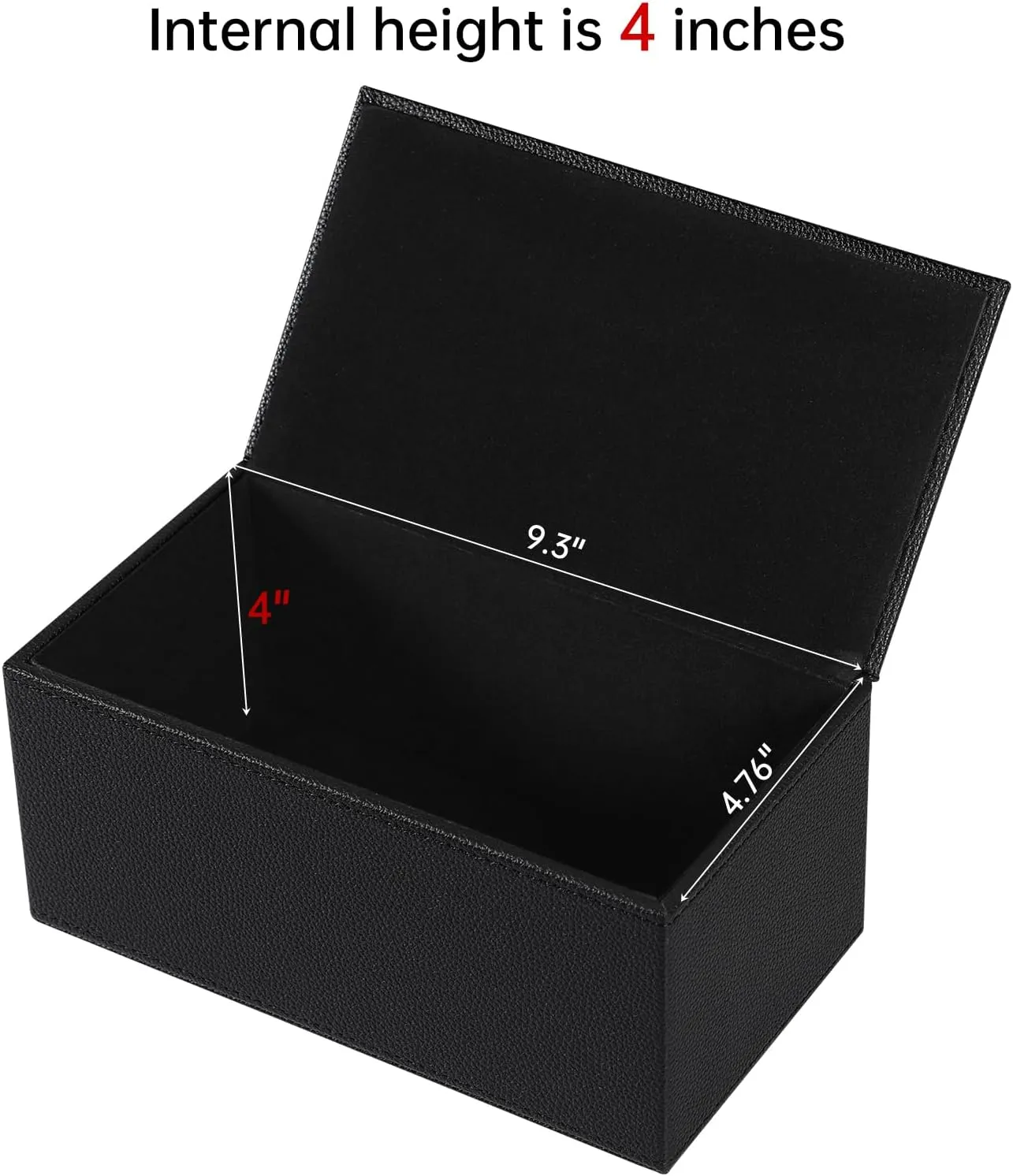 PU Leather Tissue Box Cover Rectangle Tissue Box Holder with Magnetic Closure, Decorative Tissue Holder for Bathroom Bedroom Office (Black)