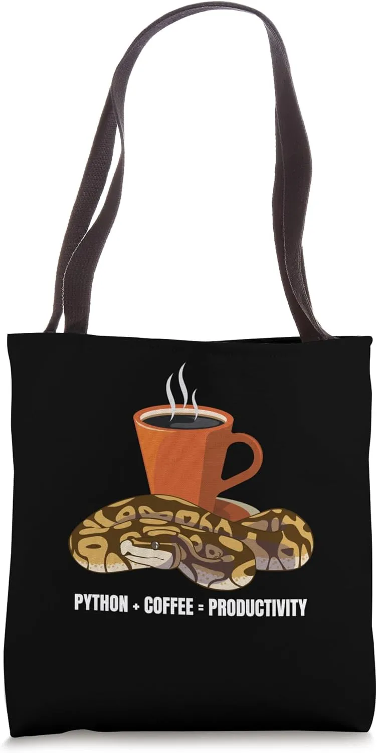 Python   Coffee = Productivity Herpetology Snake Tote Bag