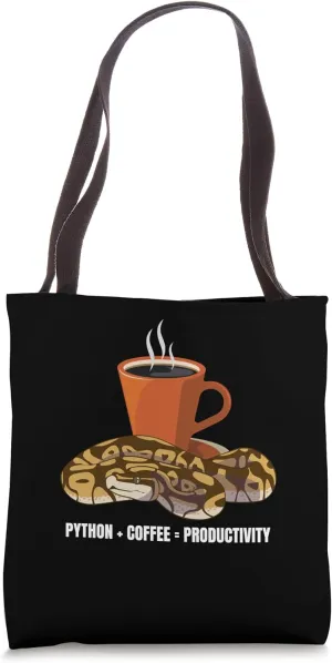 Python   Coffee = Productivity Herpetology Snake Tote Bag