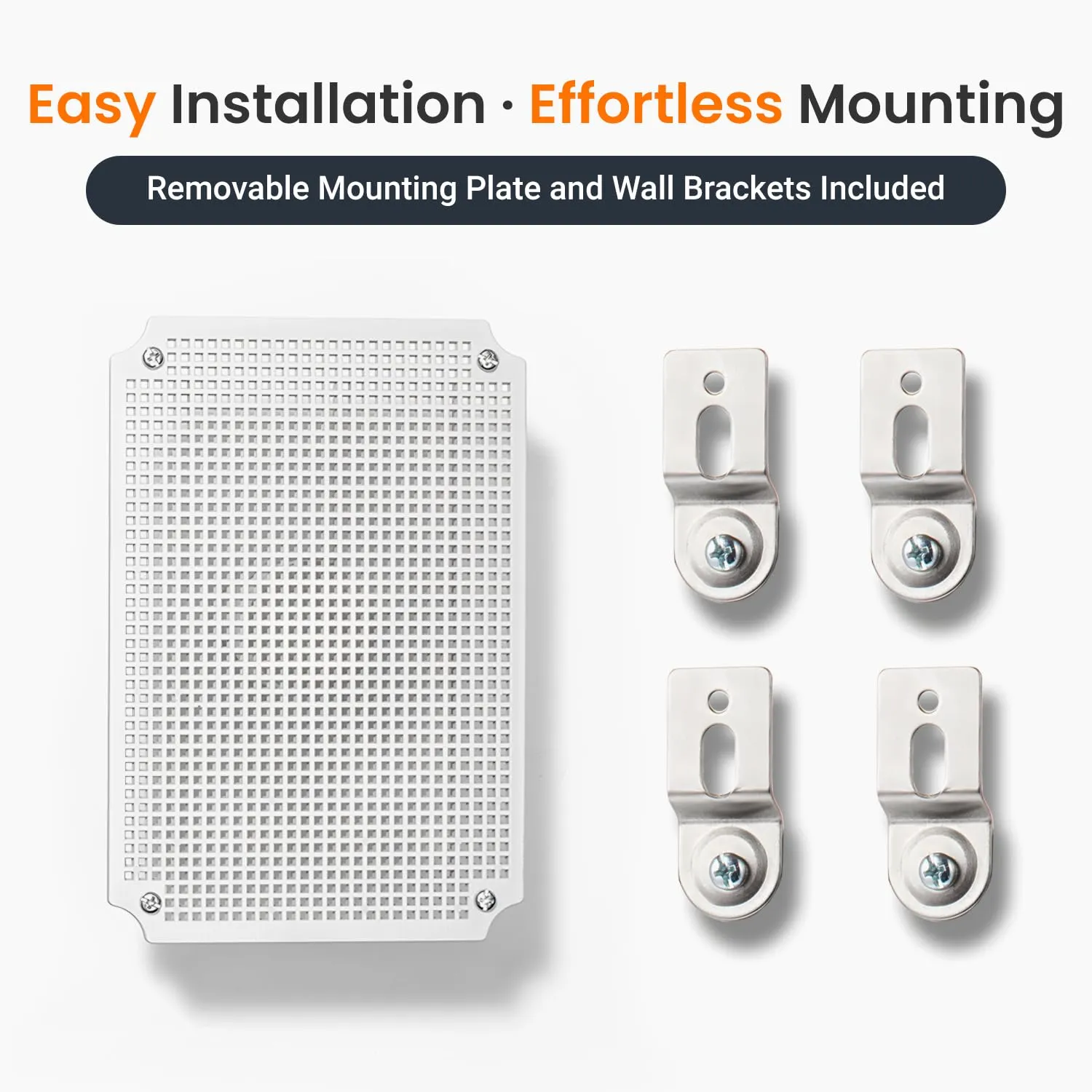 QILIPSU Waterproof Junction Box Outdoor Electrical Enclosure IP67 Plastic Weatherproof Project Box with Mounting Plate, Wall Brackets, Hinged Grey Cover 11.2"x7.7"x5.1"