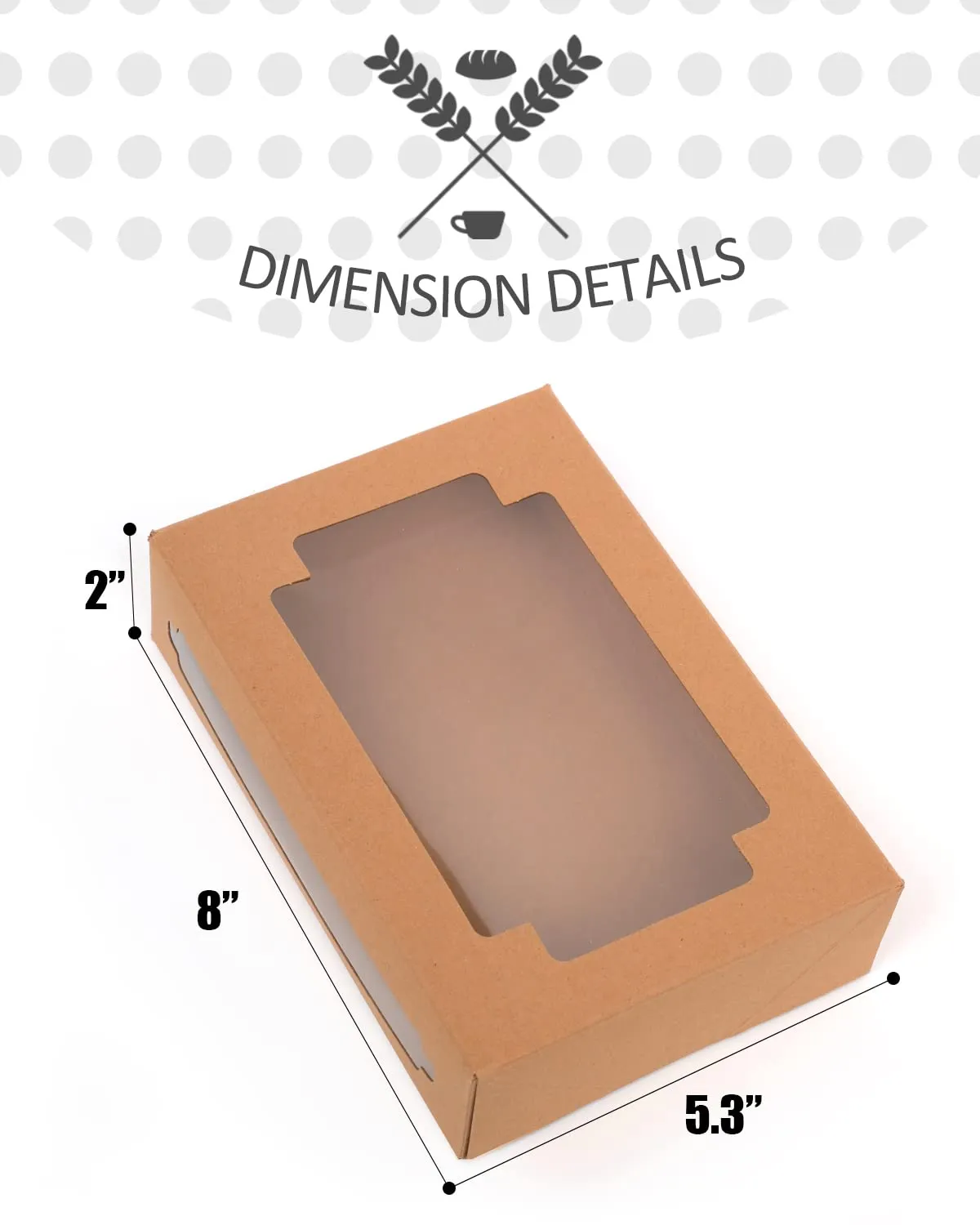 qiqee 50Packs Auto-pop up Kraft Cookie Boxes for Gift Giving 8x5.3x2 inch Brown Treat Box with Window One Second Folding Bakery Box for Donuts Candies and Biscuit