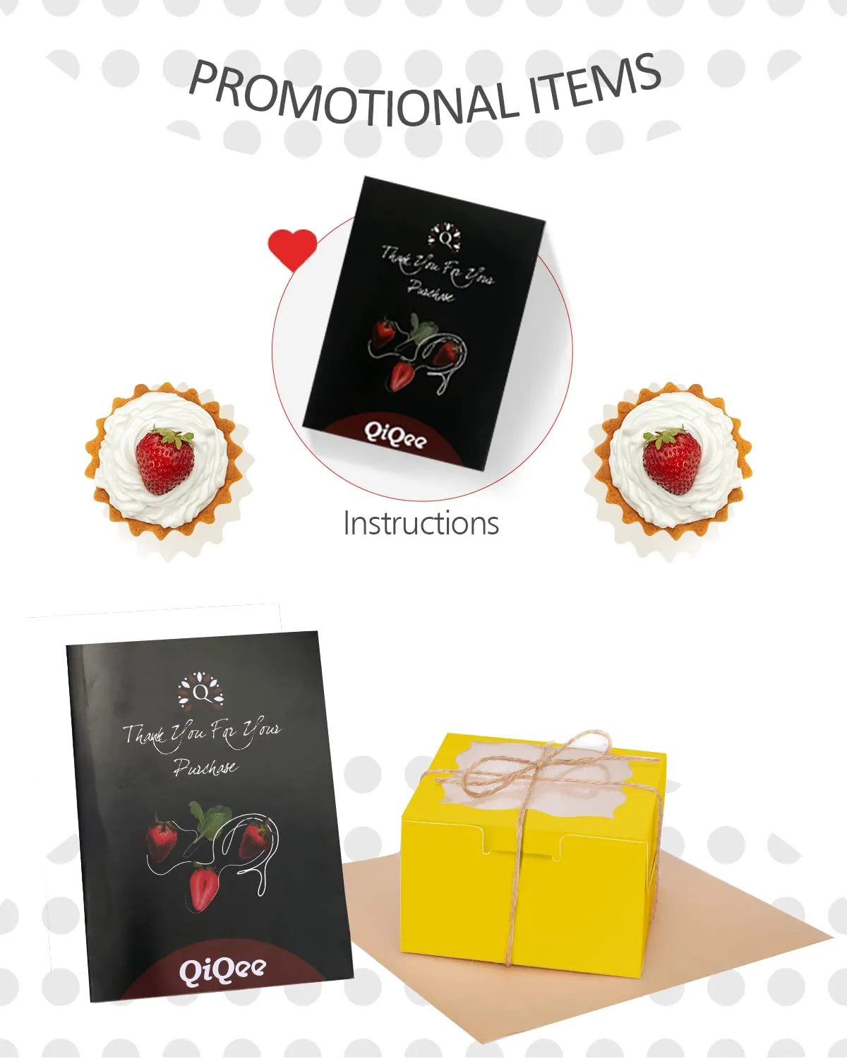 qiqee Yellow Bakery Boxes with Window 55pcs 4x4x2.5 Mini Cookie Boxes Macaron Boxes Small Donut Pastry Boxes for Party