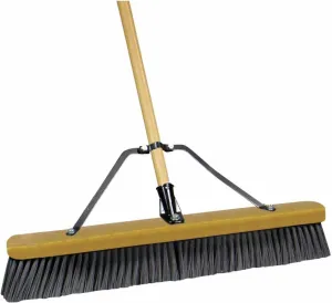 Quickie® Bulldozer® 00868su Job Site Stiff Poly Pushbroom-set Up, 24"