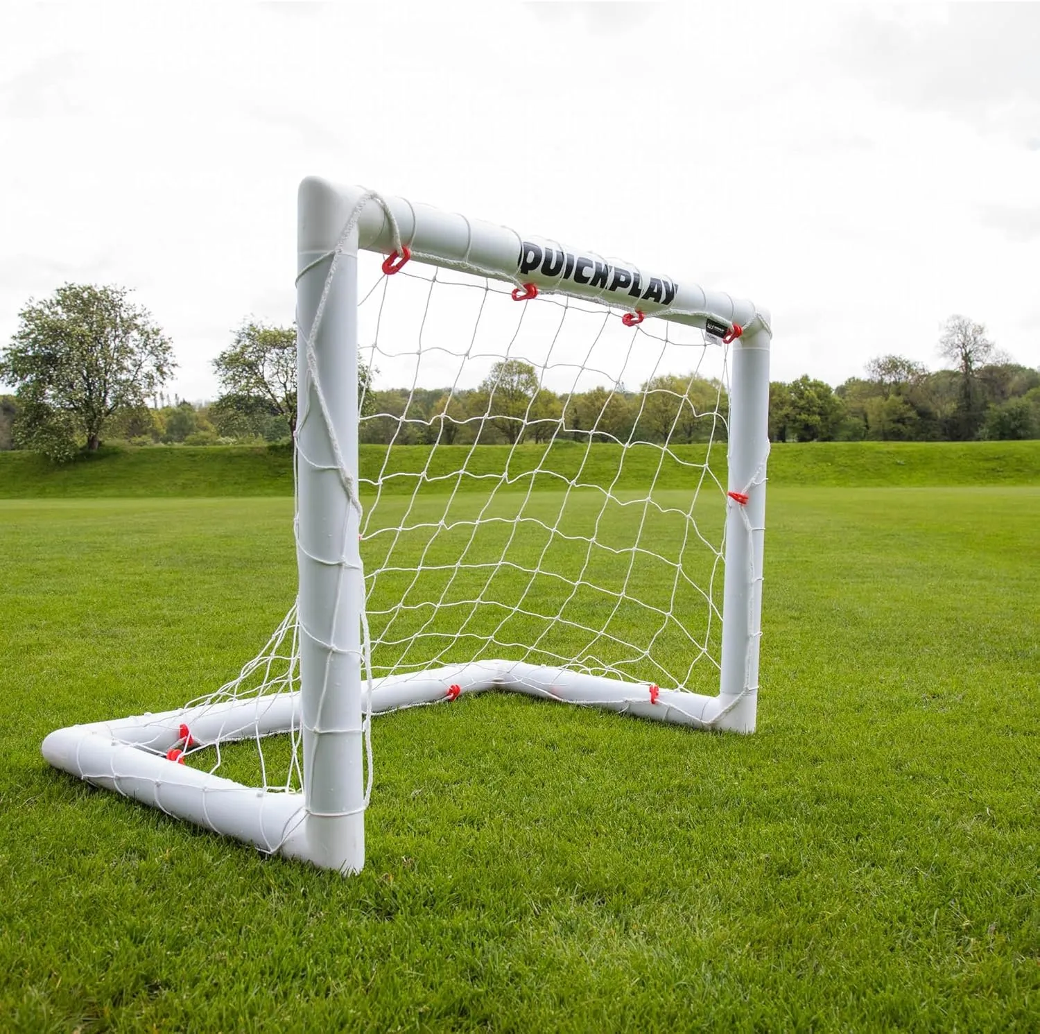 QUICKPLAY Q-Fold Soccer Goal | 30-Second Folding Design for Easy Setup | Portable & Weatherproof uPVC Soccer Goal for Backyard | Durable Post for Adults & Kids