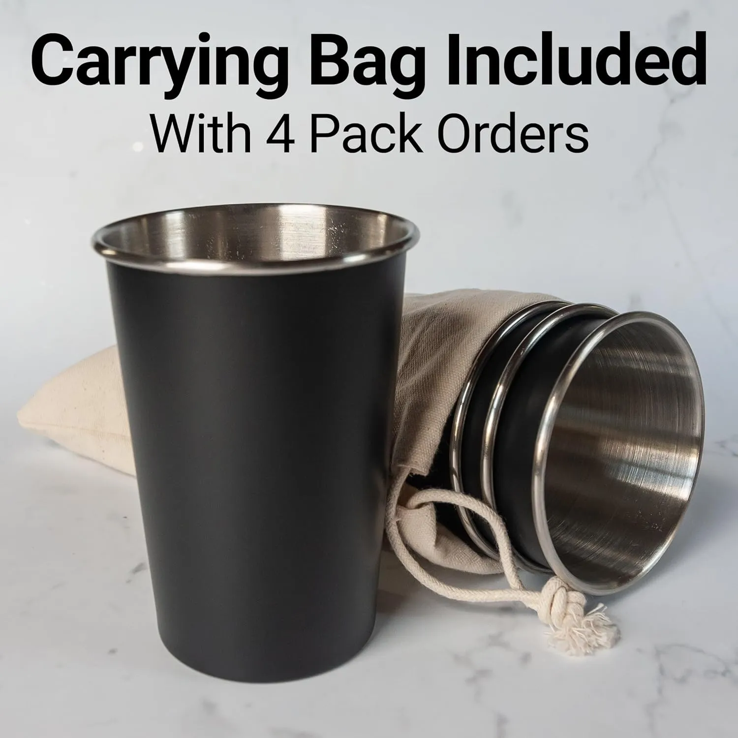 R and R Imports Boulder City Nevada Souvenir Engraved 8 oz Black Matte Tin Cup with Gift Bag the Great Outdoors 4-Pack
