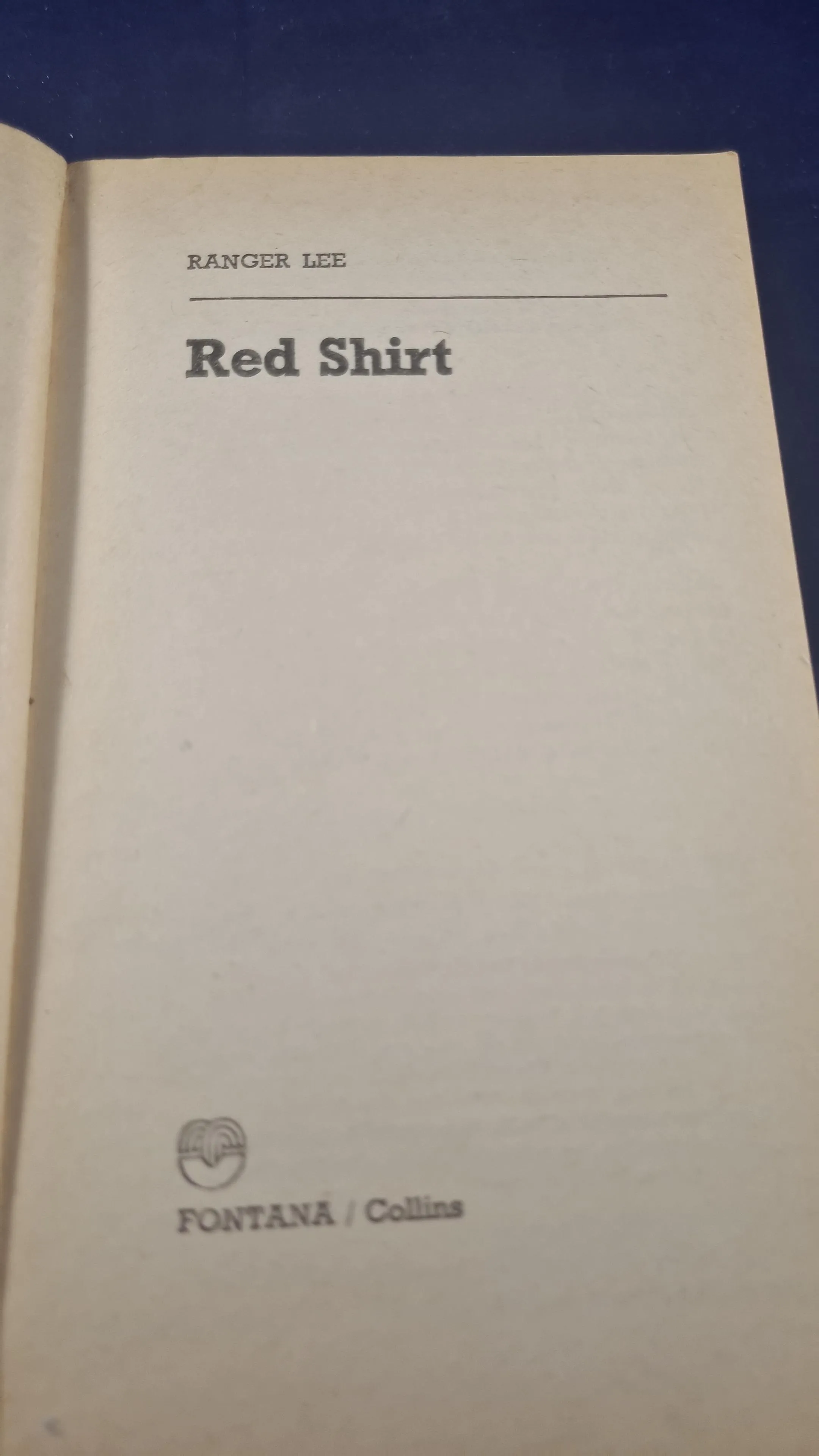 Ranger Lee - Red Shirt, Fontana, 1973, Paperbacks