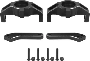 RC Car Steering Cup Hub Carrier High Strength Aluminum Alloy Lightweight Durable Steering Performance Upgrade for Losi 1/5 Remote Control Desert Off Road Vehicle Dbxl Mtxl Black
