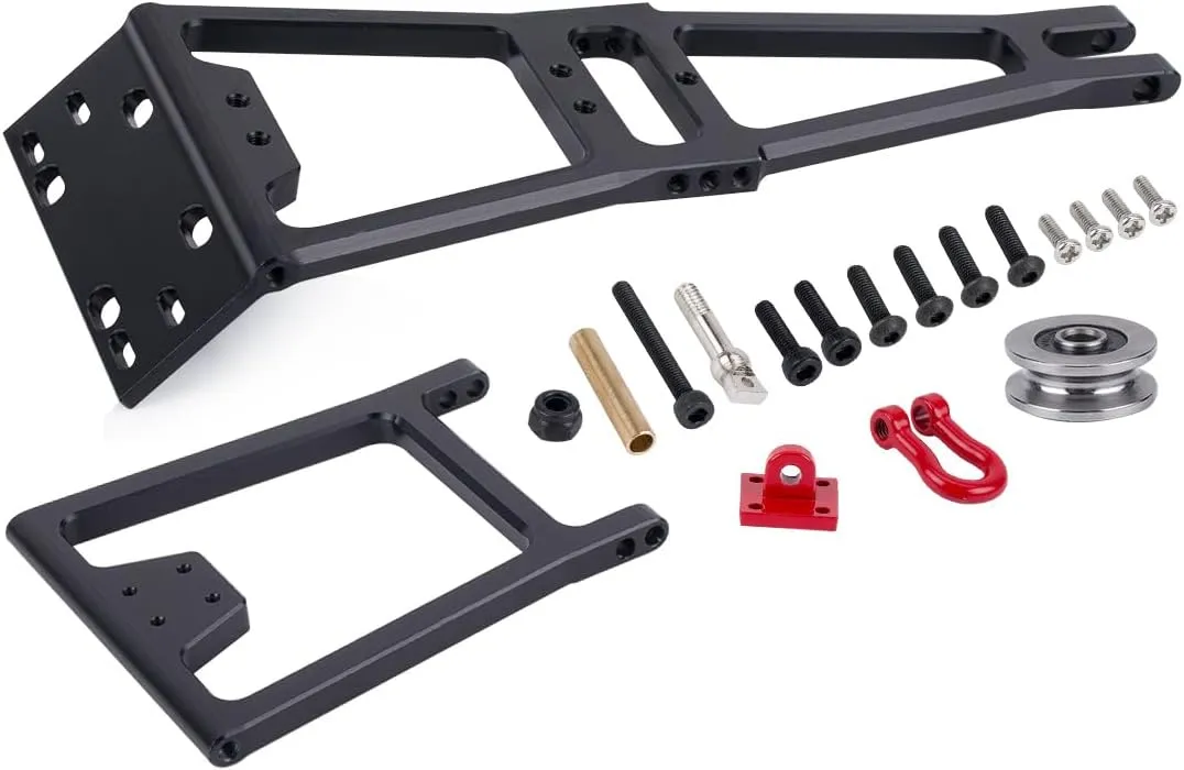 RC Serve Rescue Tow Truck Wrecker KIT DIY Tool for 1/10 RC Crawler Car Axial SCX10 TRX4 Capra D90 LCG Chassis Part (Black)