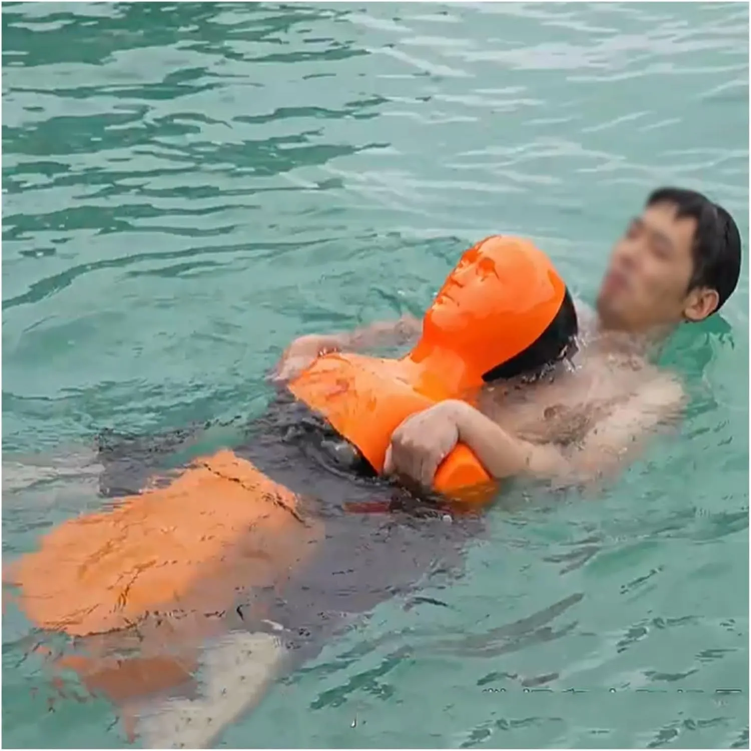 Realistic PE Water Rescue Training Dummy, 3.3ft Fire Training Drill Dummy for Kid Adult, Drowning Prevention Teaching Tools with 3 Inlet & Outlet Holes Orange Yellow(Orange,Set of 2)