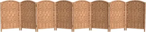 Red Lantern 2 ft. Short Diamond Weave Fiber Folding Screen - Natural - 8 Panel