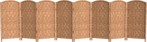 Red Lantern 3 ft. Short Diamond Weave Fiber Folding Screen - Natural - 8 Panel