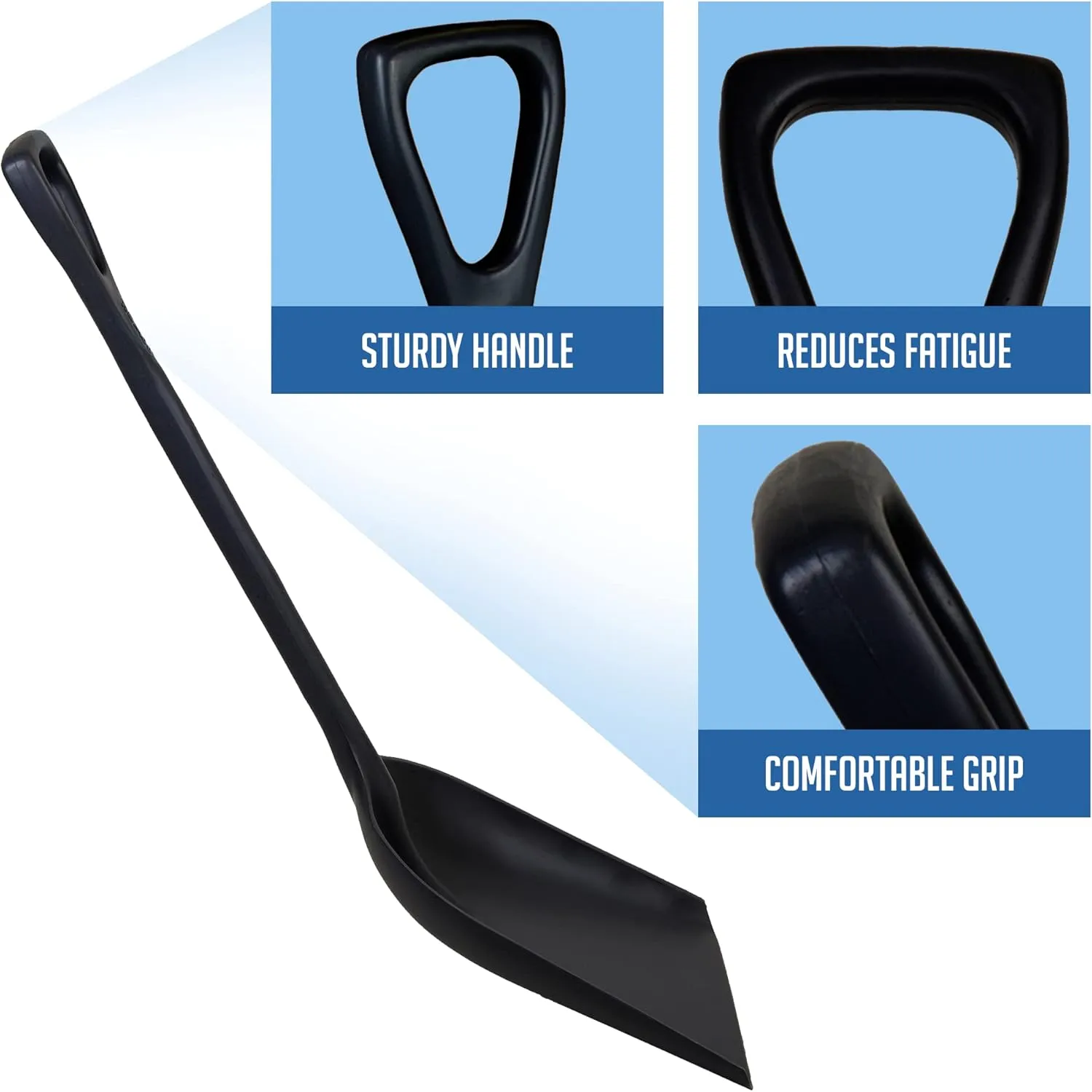 Remco 69829 Seamless Hygienic Shovel - BPA-Free, Food-Safe, Commercial Grade Kitchen and Gardening Accessories, 14", Black
