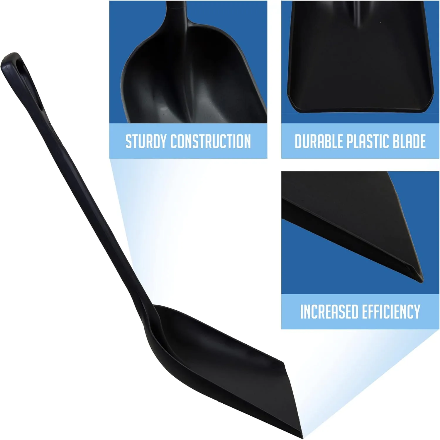 Remco 69829 Seamless Hygienic Shovel - BPA-Free, Food-Safe, Commercial Grade Kitchen and Gardening Accessories, 14", Black