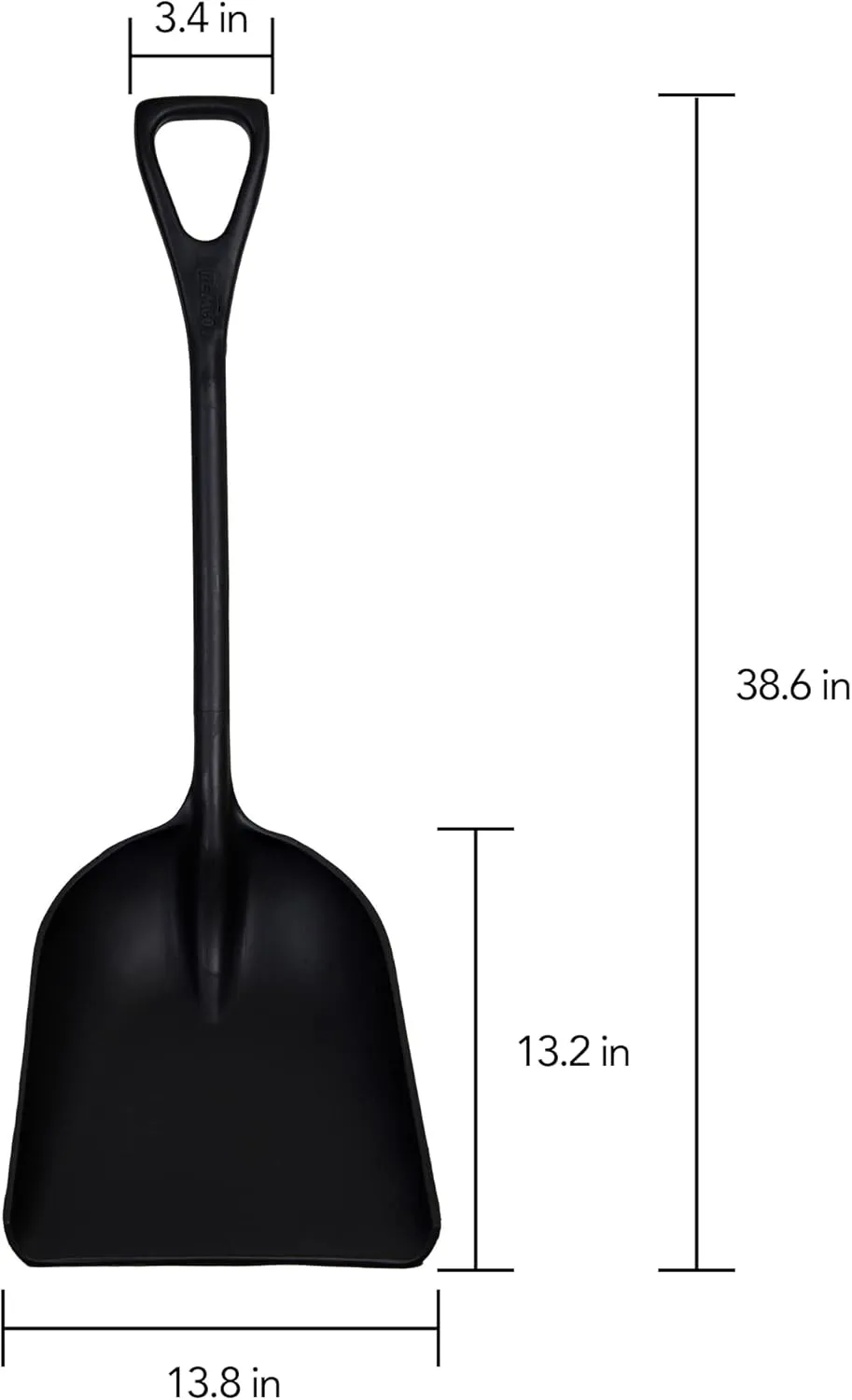 Remco 69829 Seamless Hygienic Shovel - BPA-Free, Food-Safe, Commercial Grade Kitchen and Gardening Accessories, 14", Black